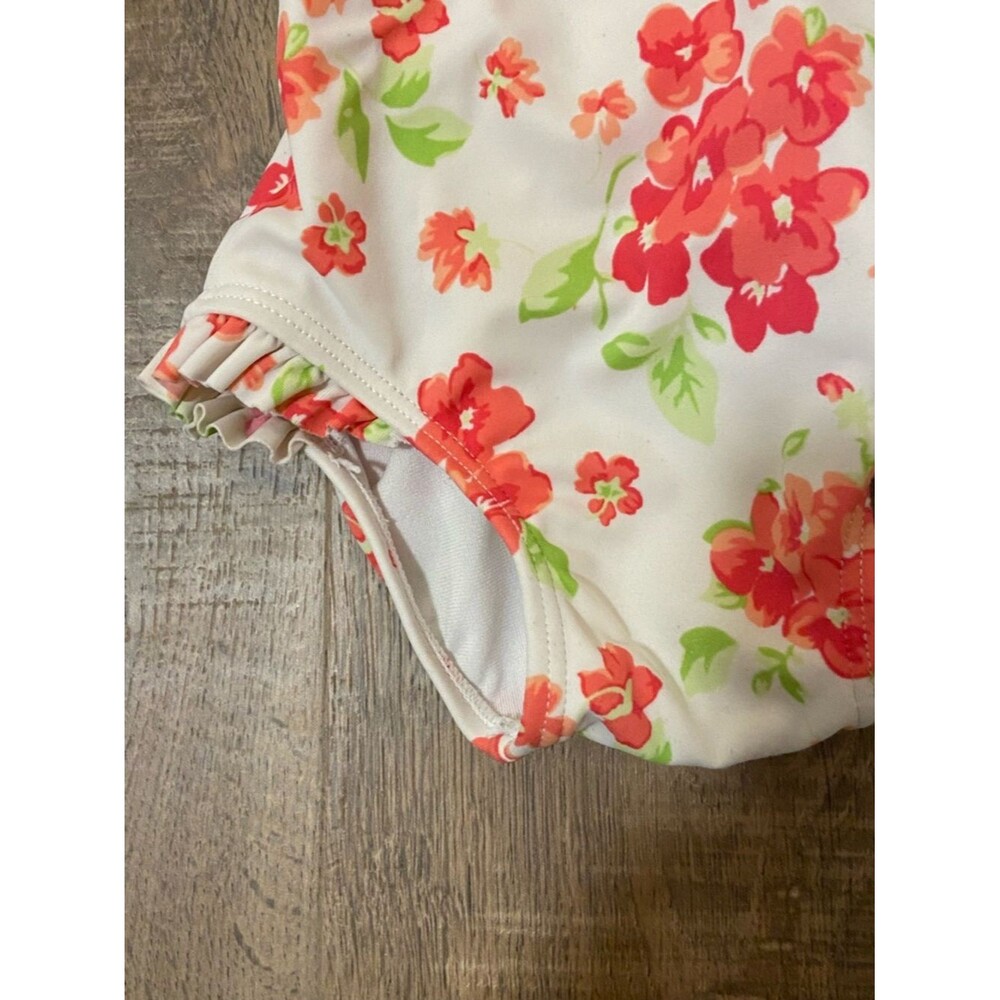 Baby Girl 6mo Swim Suit Floral Beach Tie Neck Ruffles - Picture 4 of 10
